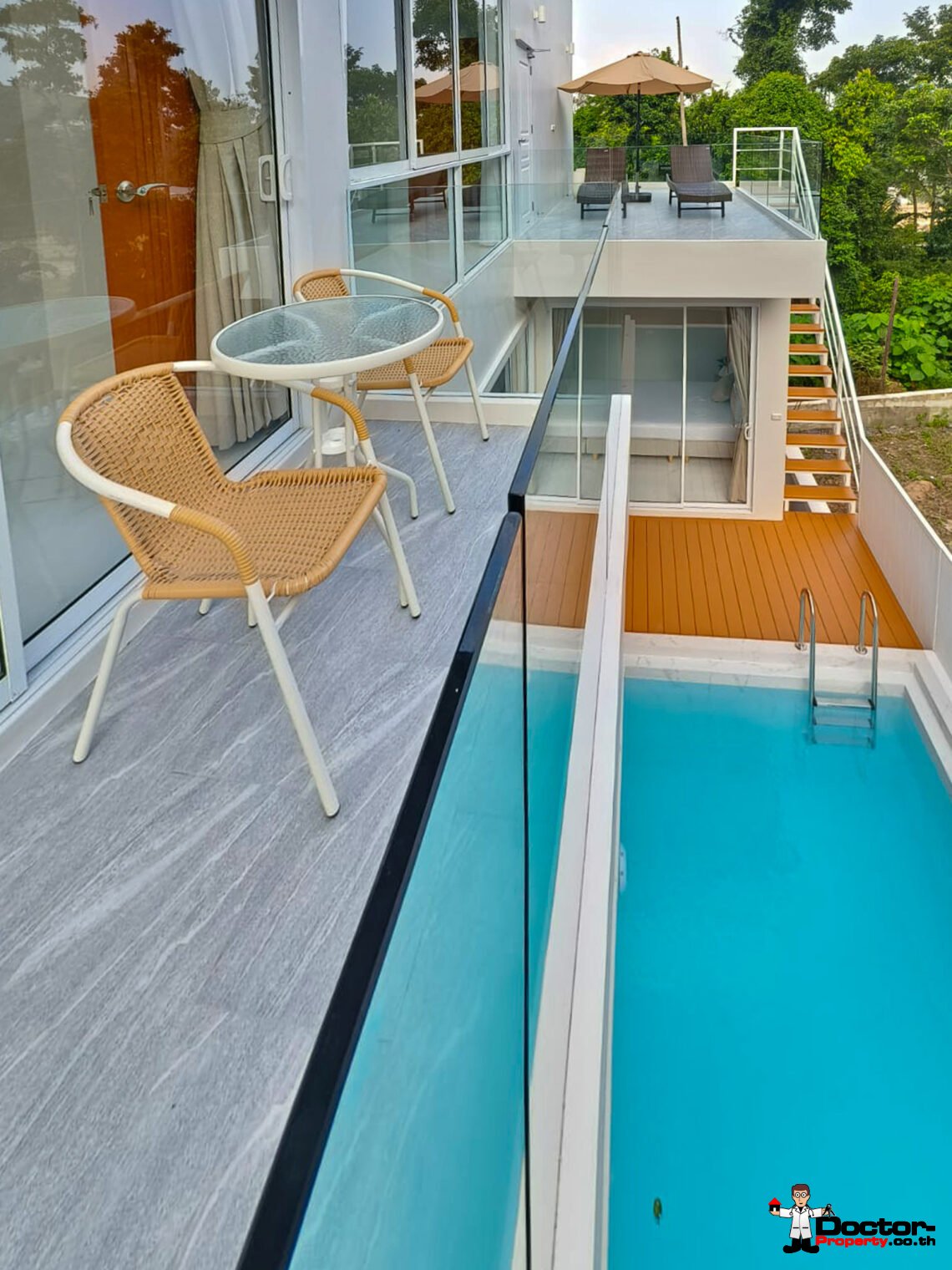 3 Bedroom Pool Villa with Partial Sea View in Chaweng, Koh Samui – For Sale